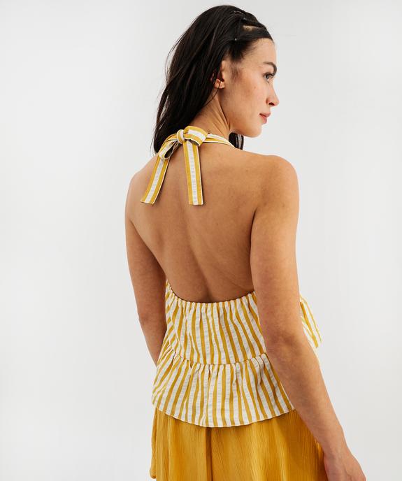 Blouse dos nu à volant réversible femme vue4 - GEMO(FEMME PAP) - GEMO