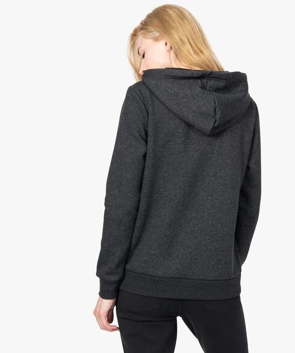 Sweat femme zippé à capuche et motif vue3 - FOLLOW ME - GEMO