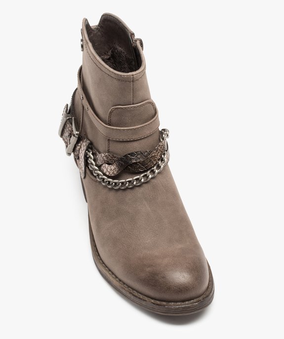 Boots femme à talon dessus mat et brides fantaisie vue6 - GEMO(URBAIN) - GEMO