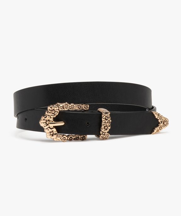 Ceinture avec détails fleuris en métal doré femme vue1 - GEMO (ACCESS) - GEMO