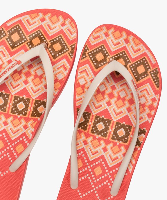 Tongs femme imprimées à fines brides - Copacabana vue3 - COPACABANA - GEMO