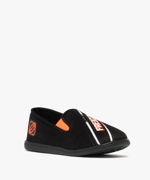 Chaussons garçon pantoufles en velours ras - Freegun vue2 - FREEGUN - GEMO