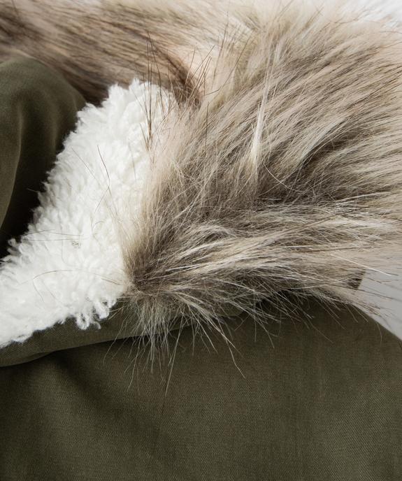 Parka fille chaude et déperlante toucher peau de pêche vue3 - GEMO 4G FILLE - GEMO