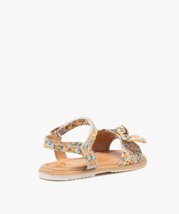 Sandales fille brides en tissu et semelle bordée de corde vue4 - GEMO (ENFANT) - GEMO