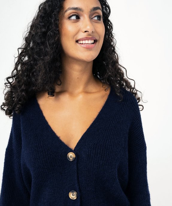 Gilet en maille à col V femme - LuluCastagnette vue5 - LULUCASTAGNETTE - GEMO