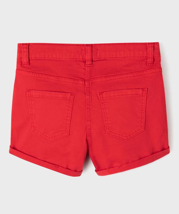 Short en coton stretch avec revers fille vue3 - GEMO (JUNIOR) - GEMO