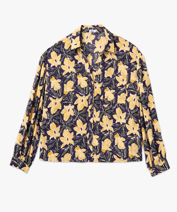 Chemise à motifs fleuris femme vue4 - GEMO 4G FEMME - GEMO