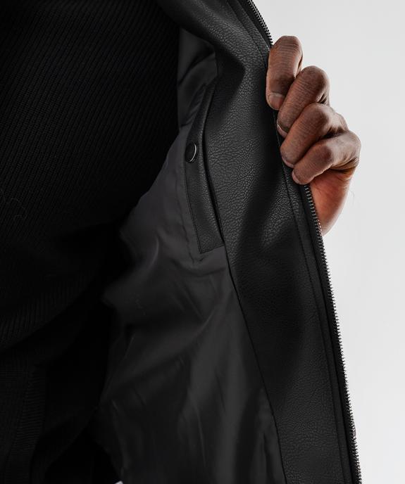 Blouson en cuir imitation fermeture zippée homme vue6 - GEMO (HOMME) - GEMO