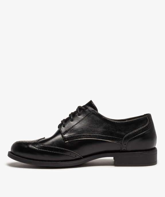 Derbies femme unis à talon plat et bout golf fleuri vue4 - VALENTINA BALDA - GEMO