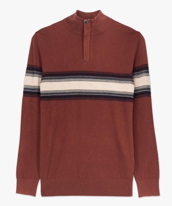 Pull en coton côtelé avec col camionneur homme vue4 - GEMO 4G HOMME - GEMO