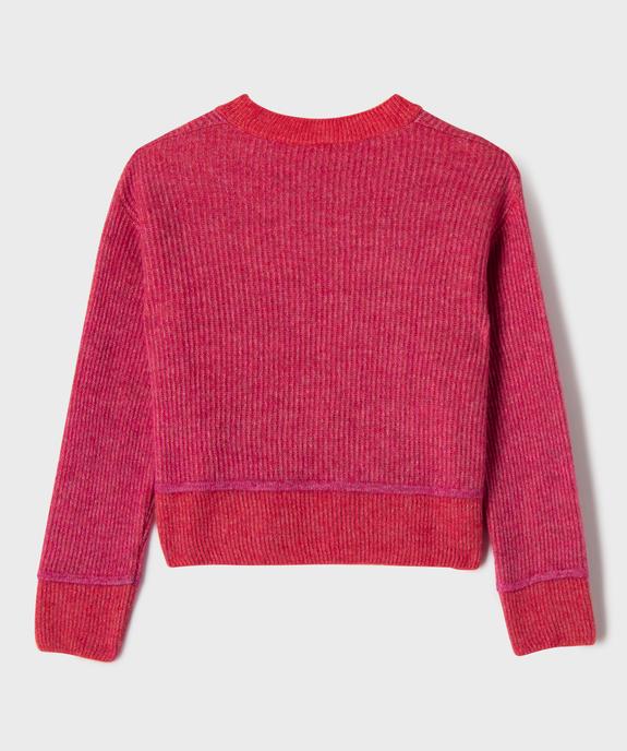 Pull court col rond ado fille vue3 - GEMO (JUNIOR) - GEMO