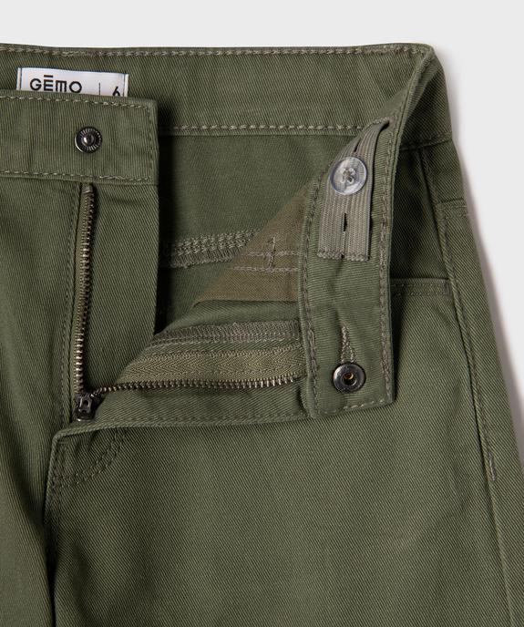Pantalon cargo large en coton uni fille vue2 - GEMO 4G FILLE - GEMO