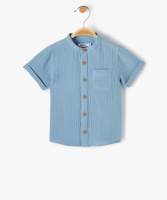 Chemise bébé garçon à manches courtes en double gaze vue1 - GEMO(BEBE DEBT) - GEMO