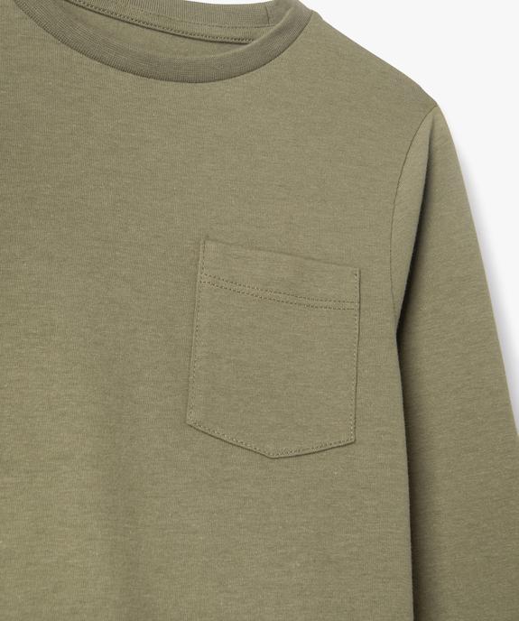 Tee-shirt à manches longues avec poche poitrine garçon vue3 - GEMO 4G GARCON - GEMO
