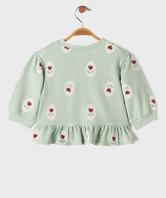 Sweat imprimé à volants bébé fille vue3 - GEMO 4G BEBE - GEMO