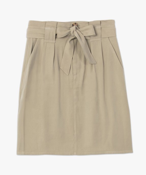 Jupe femme en toile avec ceinture à nouer vue4 - GEMO(FEMME PAP) - GEMO