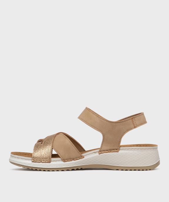 Sandales confort avec brides pailletées femme vue3 - G'FLEX - GEMO