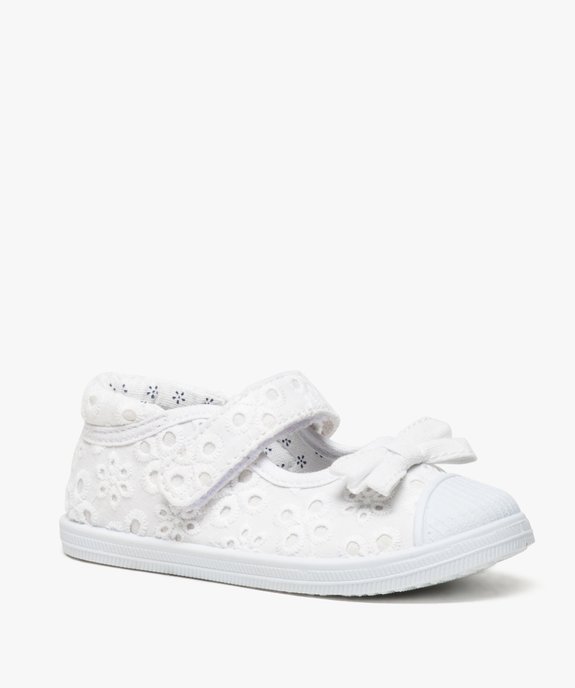 Tennis bébé fille en toile façon babies à scratch vue2 - GEMO(BEBE DEBT) - GEMO