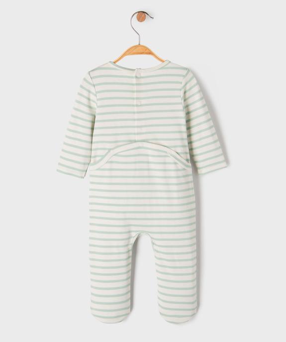 Pyjama dors bien en coton rayé bébé vue3 - GEMO 4G BEBE - GEMO