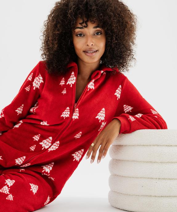 Combinaison pyjama en maille douillette spécial Noël femme vue1 - GEMO(HOMWR FEM) - GEMO