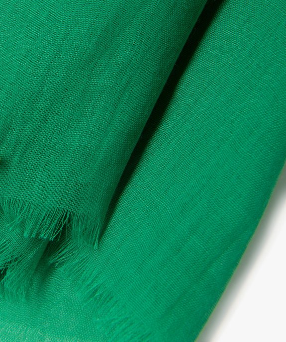 Foulard extra fin en polyester recyclé uni femme vue2 - GEMO 4G FEMME - GEMO