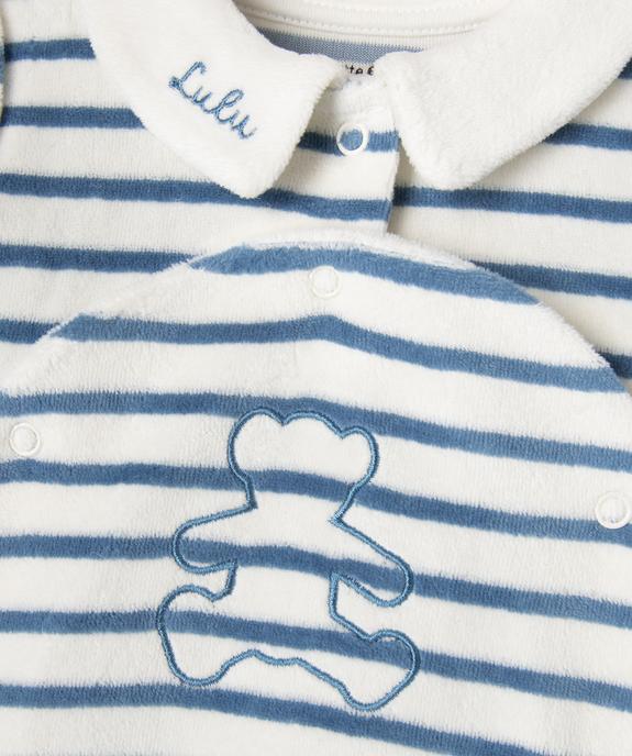 Pyjama dors-bien en velours ouvert devant bébé - LuluCastagnette vue2 - LULU CASTAGNETTE GEMO FOR GOOD - GEMO
