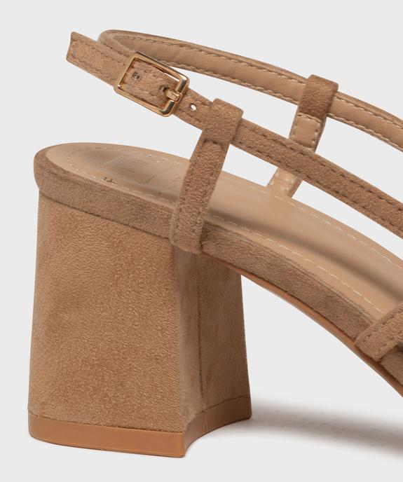 Sandales à talon large en suédine femme vue6 - FOLLOW ME - GEMO