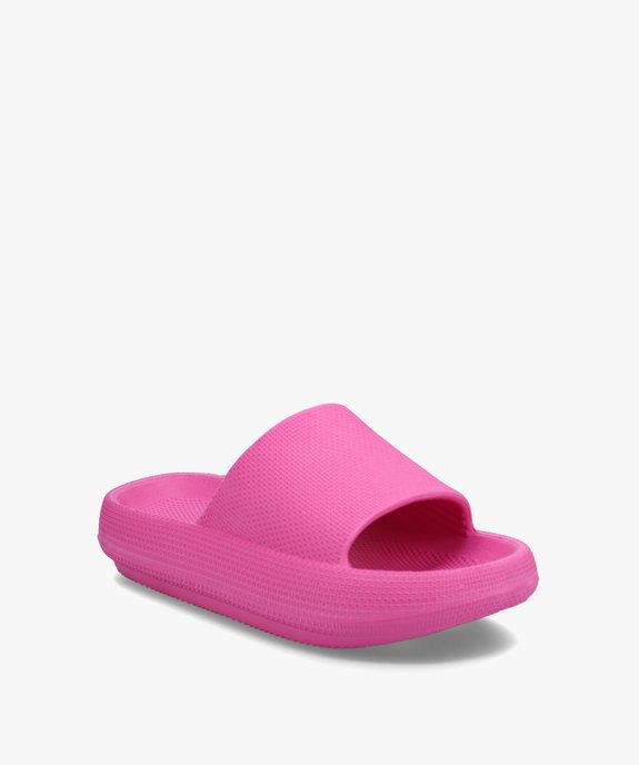 Mules de piscine femme unies à semelle plateforme vue2 - GEMO (PLAGE) - GEMO