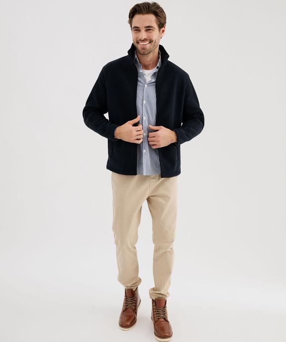 Sweat zippé à col montant intérieur polaire homme vue5 - KENSINGTON - GEMO