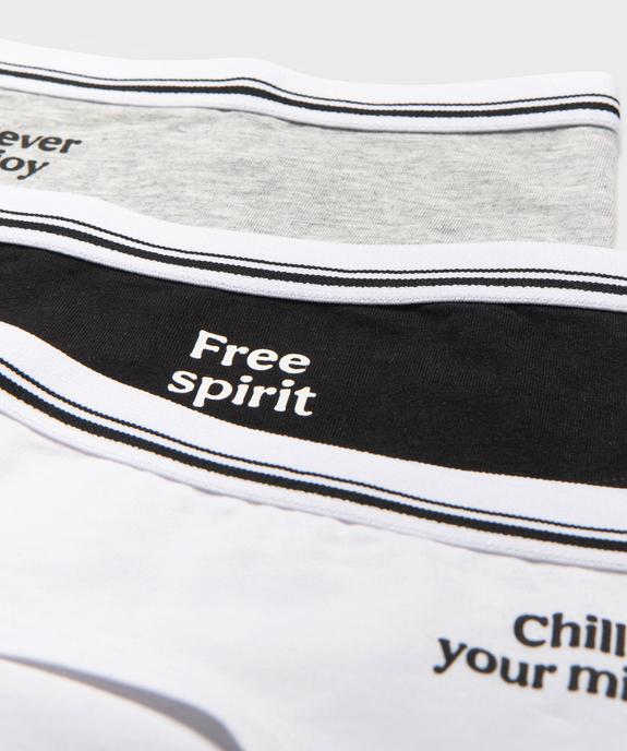 Shorties en coton stretch avec inscriptions fille (lot de 3) vue2 - GEMO 4G FILLE - GEMO