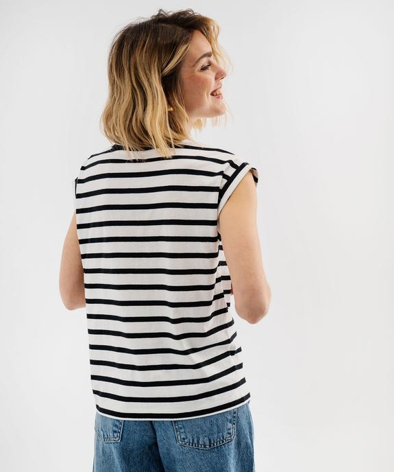 Tee-shirt rayé à manches ultra courtes femme vue8 - GEMO 4G FEMME - GEMO
