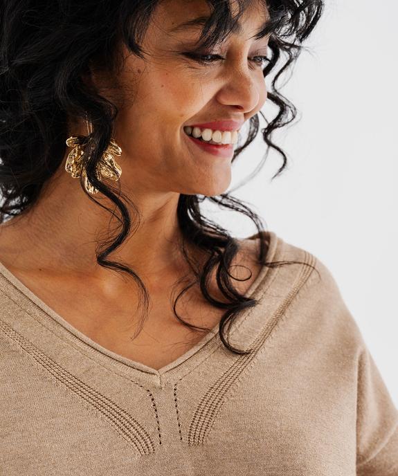 Pull col V en fine maille fluide pailletée femme vue2 - GEMO(FEMME PAP) - GEMO