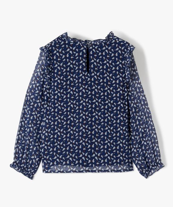 Blouse fille  en voile imprimé à manches longues et volants vue3 - GEMO (ENFANT) - GEMO