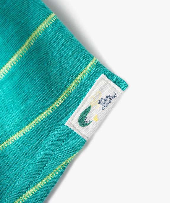 Tee-shirt à manches courtes rayé col tunisien bébé garçon vue3 - GEMO 4G BEBE - GEMO