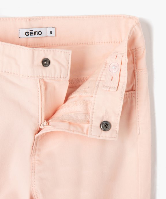 Pantacourt fille en toile extensible vue3 - GEMO 4G FILLE - GEMO