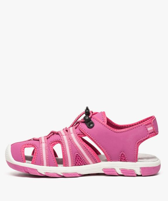 Sandales fille de randonnée multimatières à lacets élastiques vue3 - GEMO (ENFANT) - GEMO