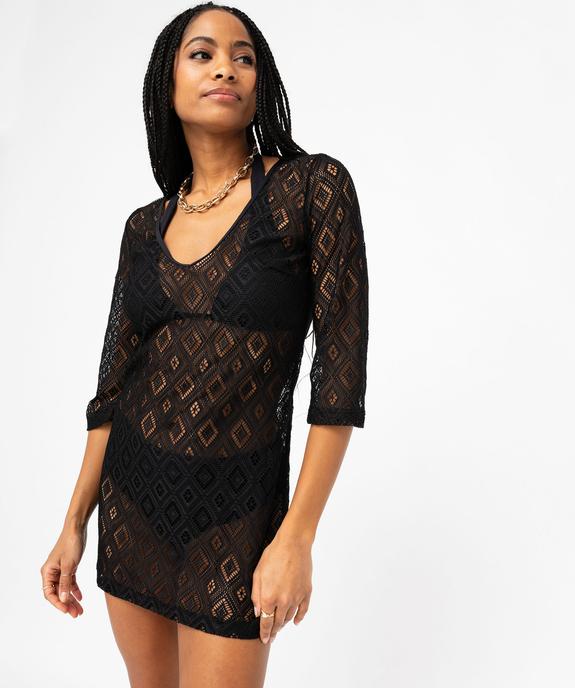 Robe de plage en dentelle ajourée femme vue2 - GEMO 4G FEMME - GEMO