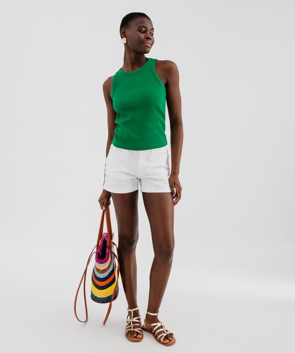 Short en coton stretch avec revers cousus femme vue9 - GEMO 4G FEMME - GEMO