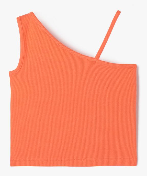 Débardeur asymétrique en coton côtelé fille vue1 - GEMO (ENFANT) - GEMO