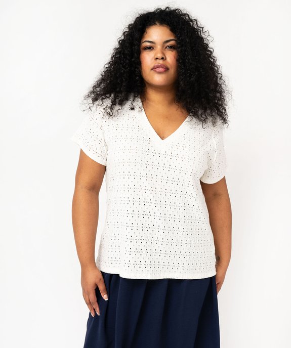 T-Shirt Femme Grande Taille En Coton - Manches Courtes, Imprimé Lettre, Style Décontracté