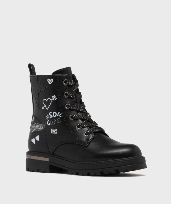 Bottines avec inscriptions et touches pailletées fille - Lovely Wings vue2 - LOVELY WINGS GEMO FOR GOOD - GEMO