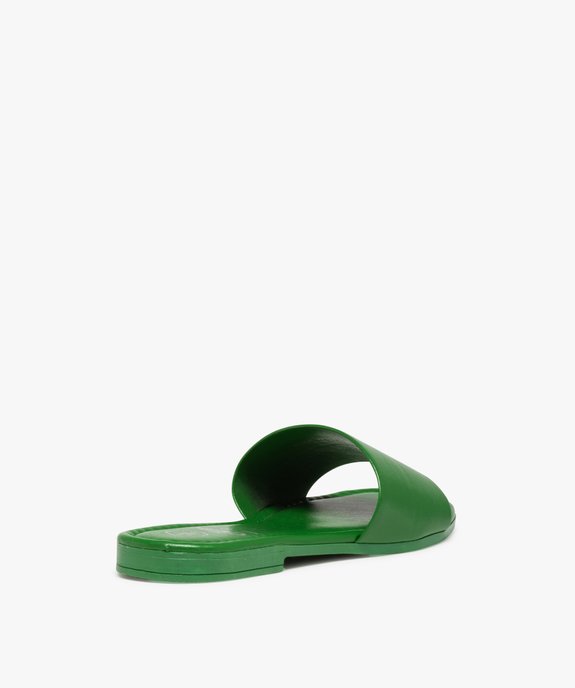Mules femme unies à talon plat et bride droite vue3 - GEMO (CASUAL) - GEMO