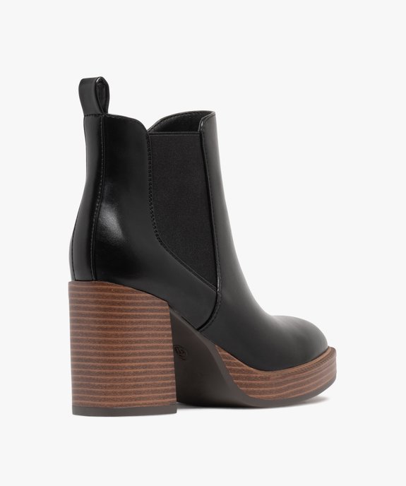 Boots femme à talon flare et semelle plateforme avec bout carré vue5 - FOLLOW ME - GEMO