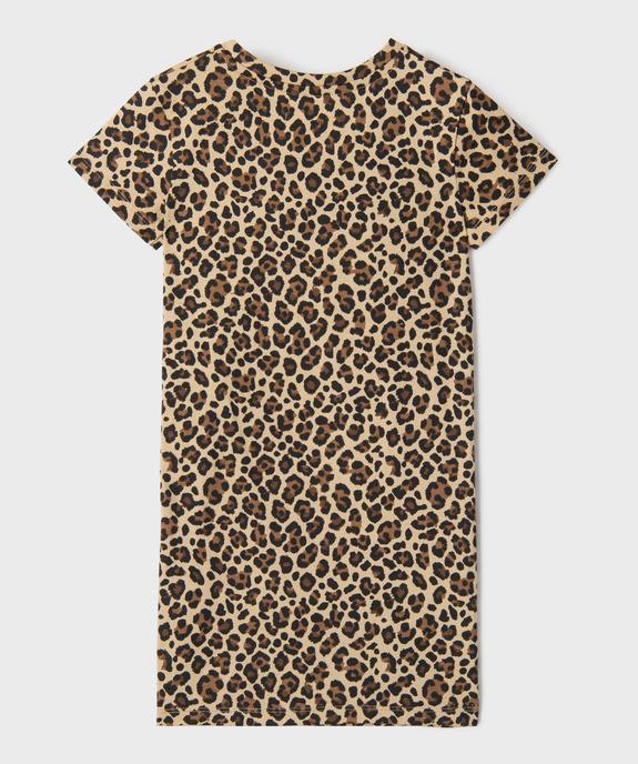 Robe courte en coton avec noeud à la taille fille vue3 - GEMO 4G FILLE - GEMO