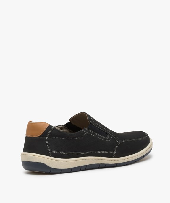 Chaussures bateau homme dessus cuir perforé – Terre de Marins vue4 - TERRE DE MARINS - GEMO