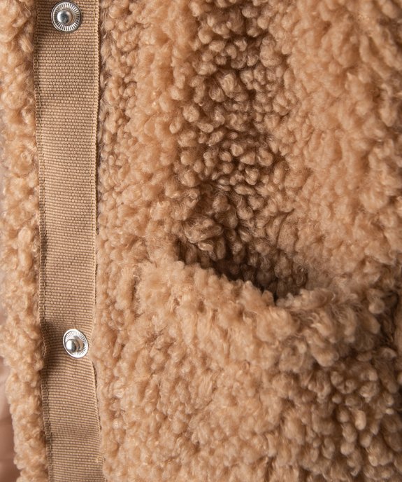 Manteau bébé fille pressionné en sherpa - LuluCastagnette vue3 - LULUCASTAGNETTE - GEMO
