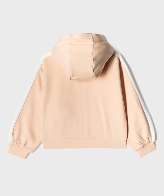 Sweat à capuche et fermeture zippée fille vue3 - GEMO 4G FILLE - GEMO