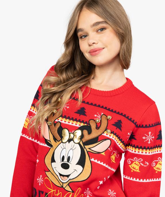 Pull de Noël femme avec motif Minnie et grelots - Disney vue2 - GEMO(FEMME PAP) - GEMO