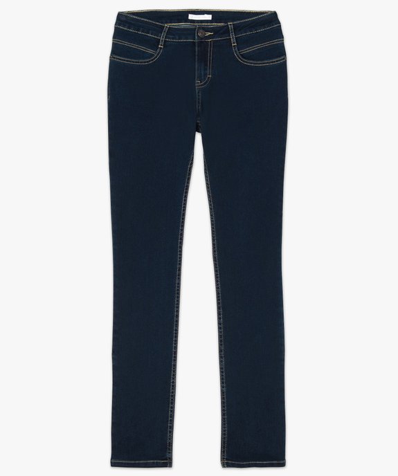 Jean femme regular taille normale et surpiqûres contrastantes vue4 - GEMO (JEAN) - GEMO