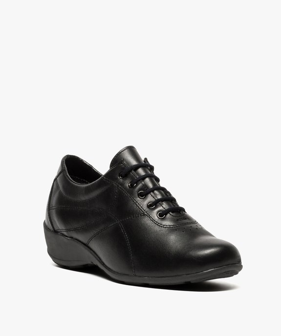Derbies femme confort dessus cuir à talon compensé - Bopy vue2 - UMO - GEMO